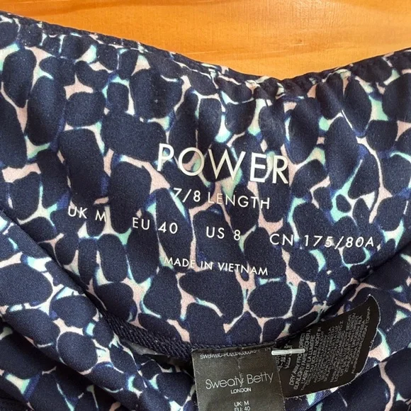 SWEATY BETTY | Blue Marble Power 7/8 Leggings - Picture 2 of 3